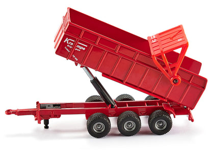 Massey Ferguson 8480 Dyna VT Tractor Red with Silver Top and Krampe Dump Trailer Red 1/87 (HO) Diecast Models by Siku by SIKU