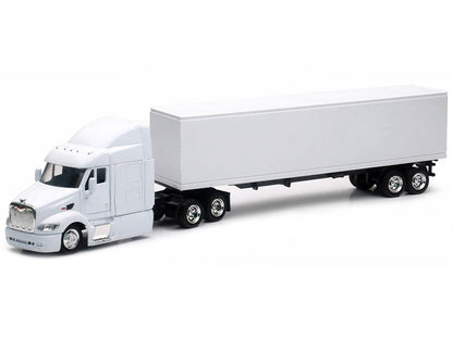 Peterbilt 387 Truck with Dry Goods Trailer White "Long Haul Trucker" Series 1/43 Diecast Model by New Ray by New Ray