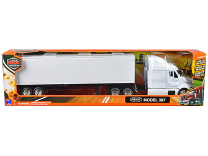 Peterbilt 387 Truck with Dry Goods Trailer White "Long Haul Trucker" Series 1/43 Diecast Model by New Ray by New Ray