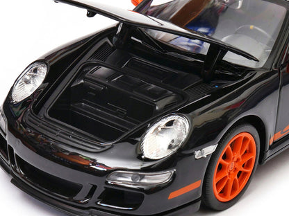 Porsche 911 (997) GT3 RS Black with Orange Accents 1/24-1/27 Diecast Model Car by Welly by Welly