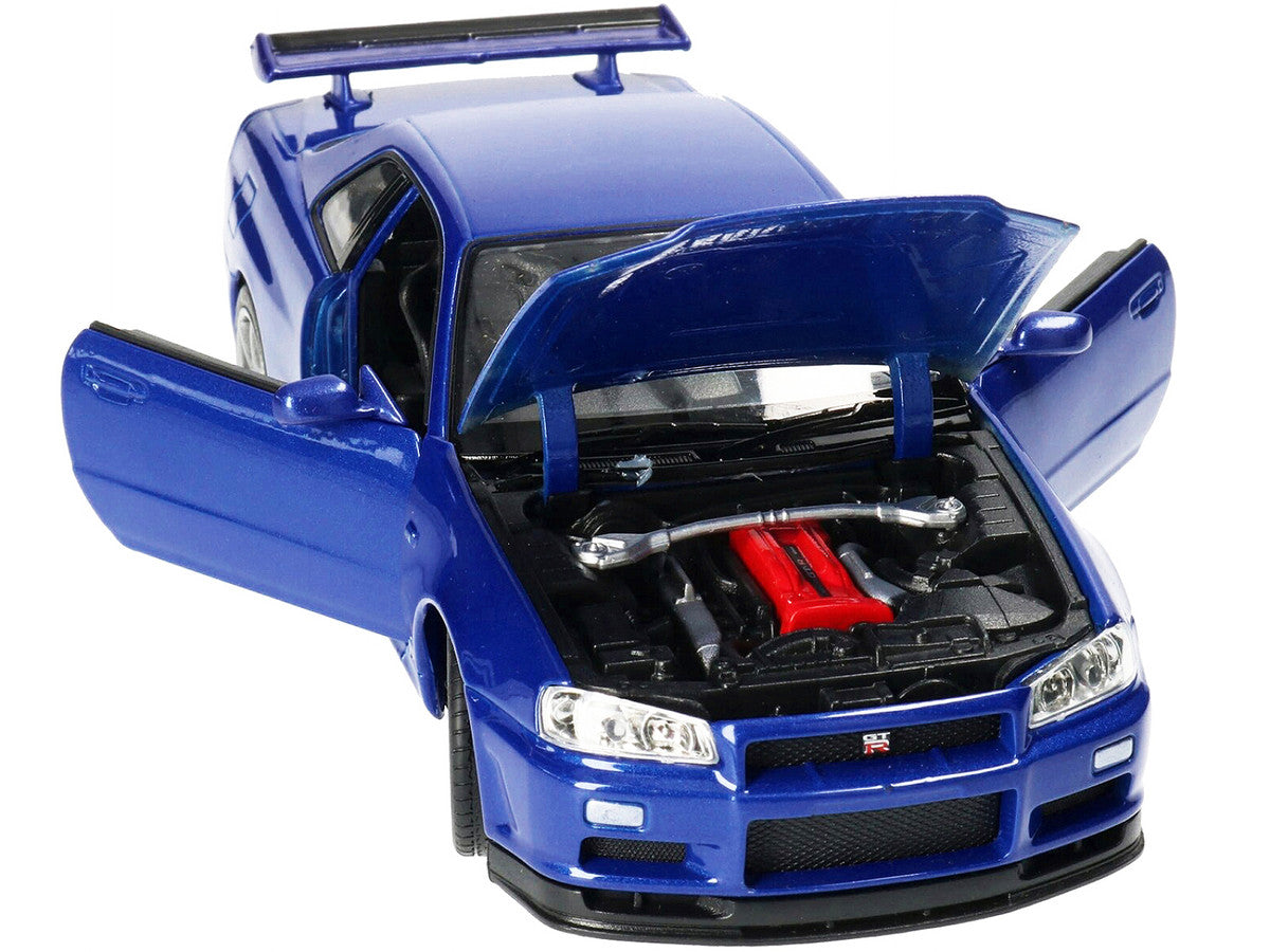 Nissan Skyline GT-R (R34) RHD (Right Hand Drive) Blue Metallic "NEX Models" 1/24 Diecast Model Car by Welly by Welly