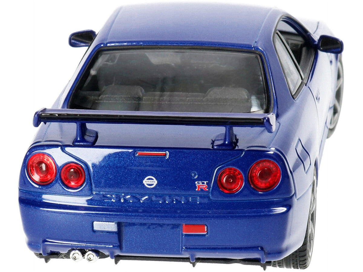 Nissan Skyline GT-R (R34) RHD (Right Hand Drive) Blue Metallic "NEX Models" 1/24 Diecast Model Car by Welly by Welly