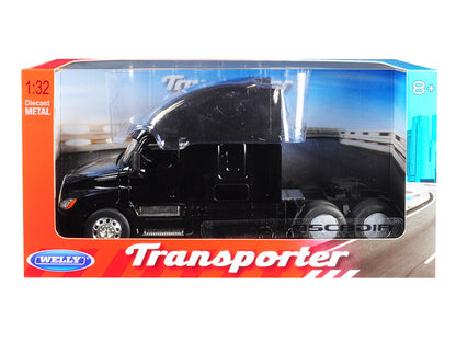 Freightliner Cascadia Truck Black "Transporter" 1/32 Diecast Model by Welly by Welly