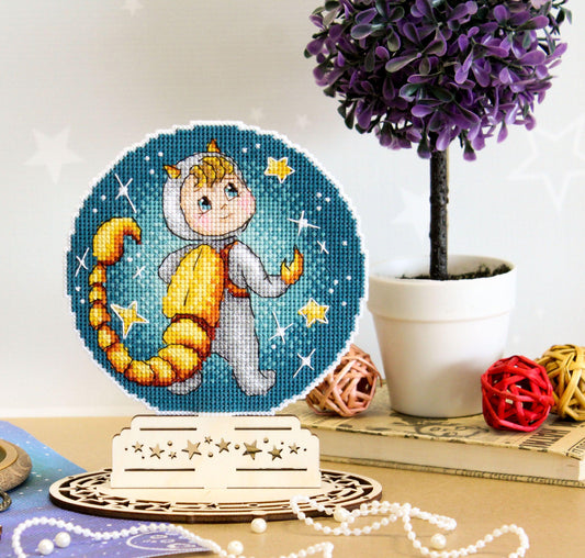 Zodiac Signs. Scorpio SR-701 Plastic Canvas Counted Cross Stitch Kit-0